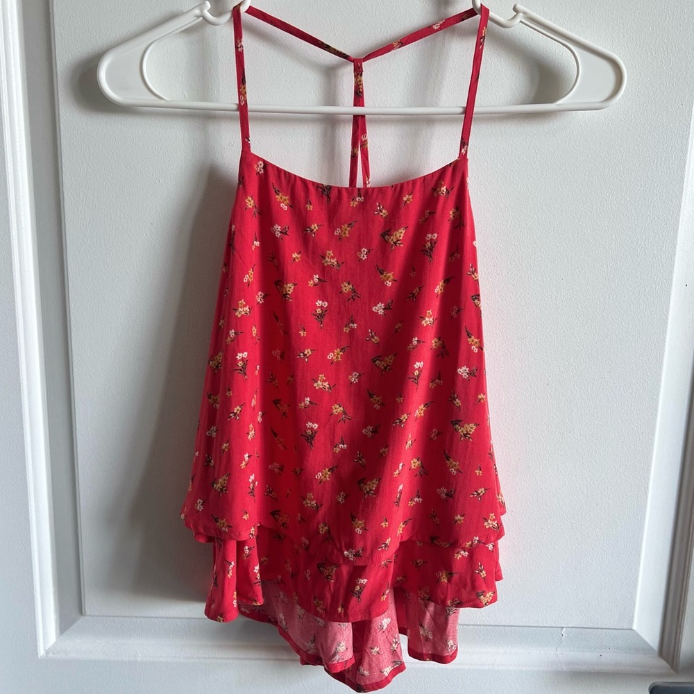 New with Tags NWT Forever 21 Strappy Floral Tiered Cami Halter Top